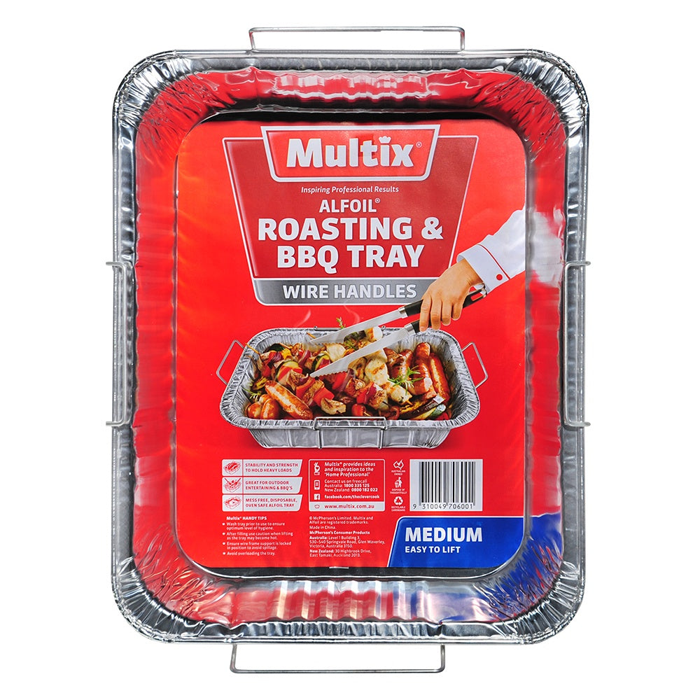 Multix Alfoil BBQ Tray With Handles Medium 1pk