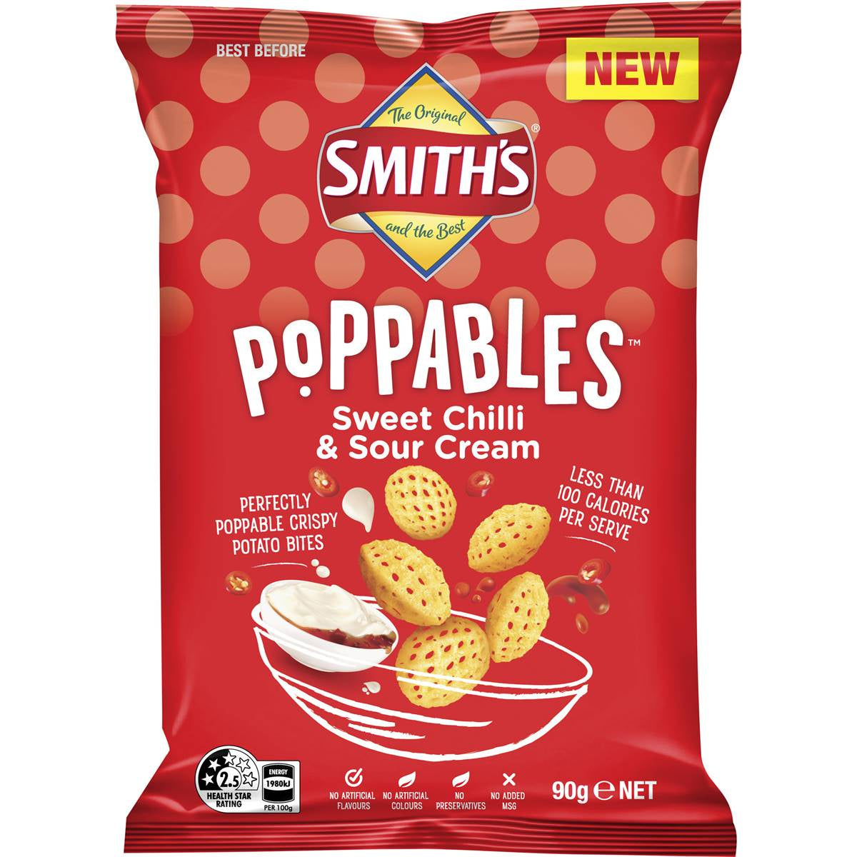 Smiths Poppables Sweet Chilli & Sour Cream 90g