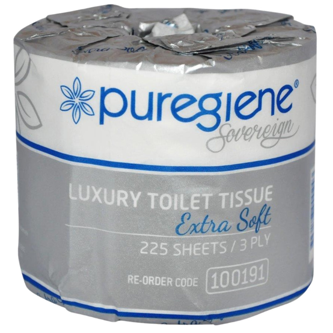 Puregiene Toilet Tissue Sovereign 3 Ply 225 Sheet Carton 48 100191