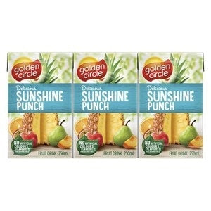 Golden Circle Juice Box Sunshine Punch 250mL 6pk