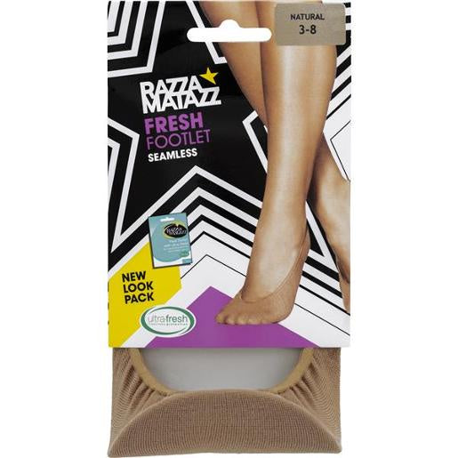 RazzaMatazz Footlet Natural Size 8+ 3pk