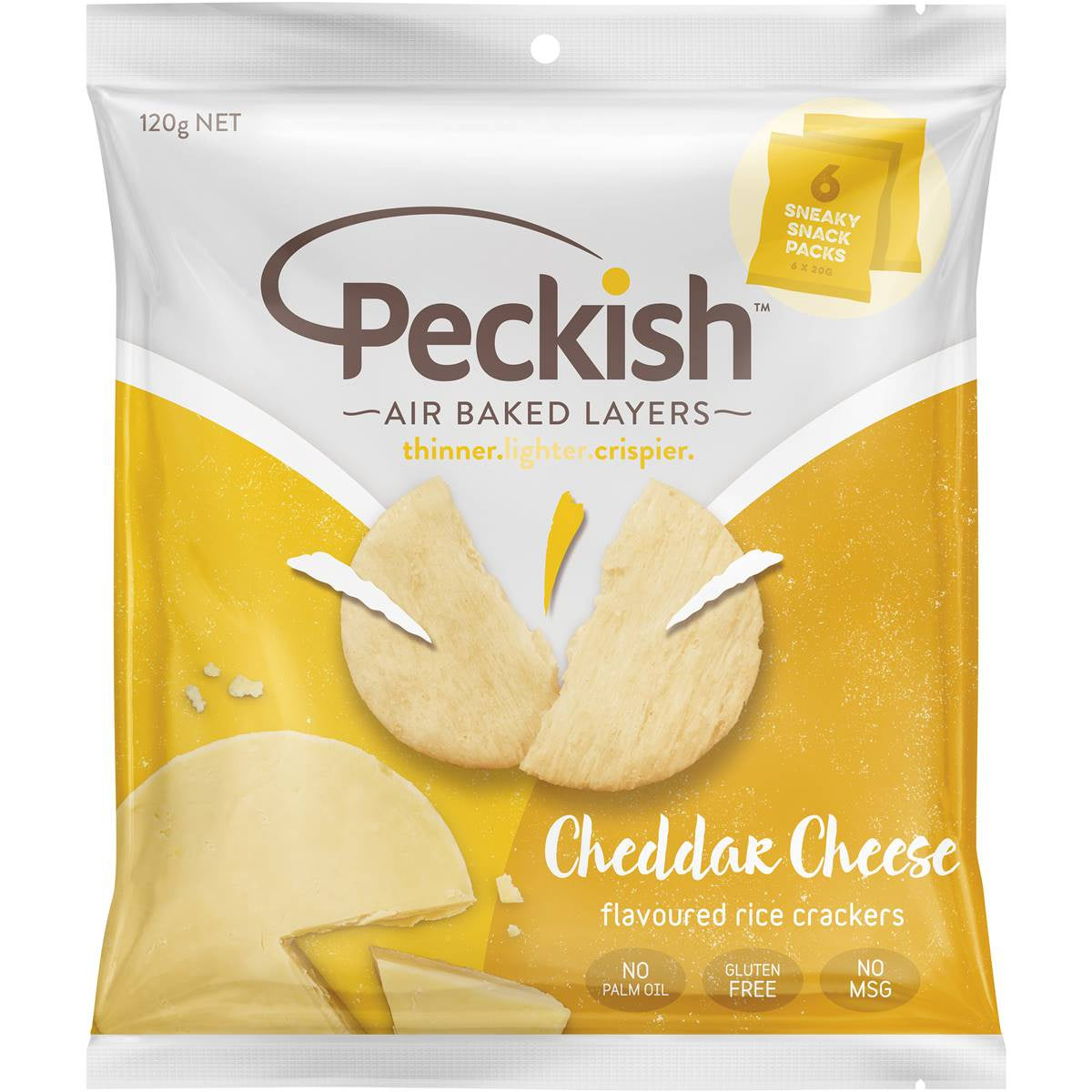 Peckish Rice Cracker Cheese Multi Bag 6pk