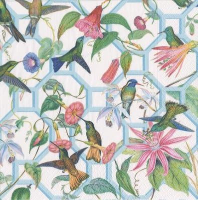 Hummingbird Trellis Napkins Cocktail 25cm 20pk