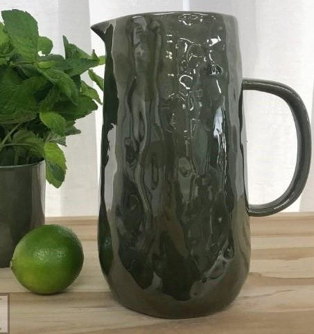 Flax Glaze Jug - Green