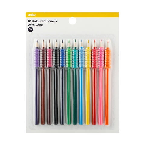 Colour Pencils with Grip 12pk