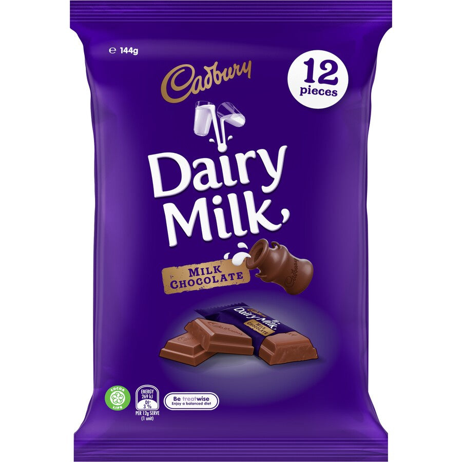 Cadbury Dairy Milk Chocolate Sharepack 12pk 144g