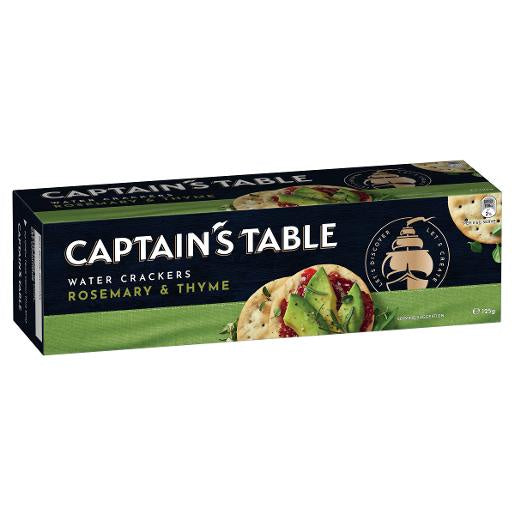 Captains Table Water Crackers Rosemary & Thyme 125g