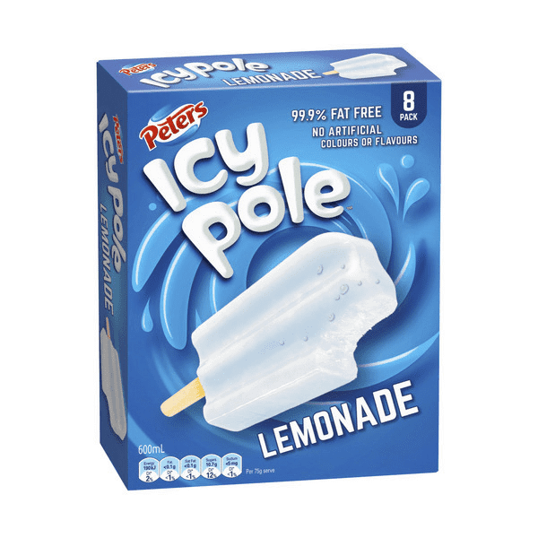 Peters Icy Pole Lemonade 8pk