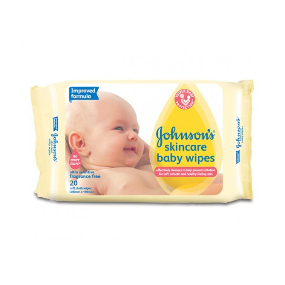 Johnsons Baby Wipes 20pk