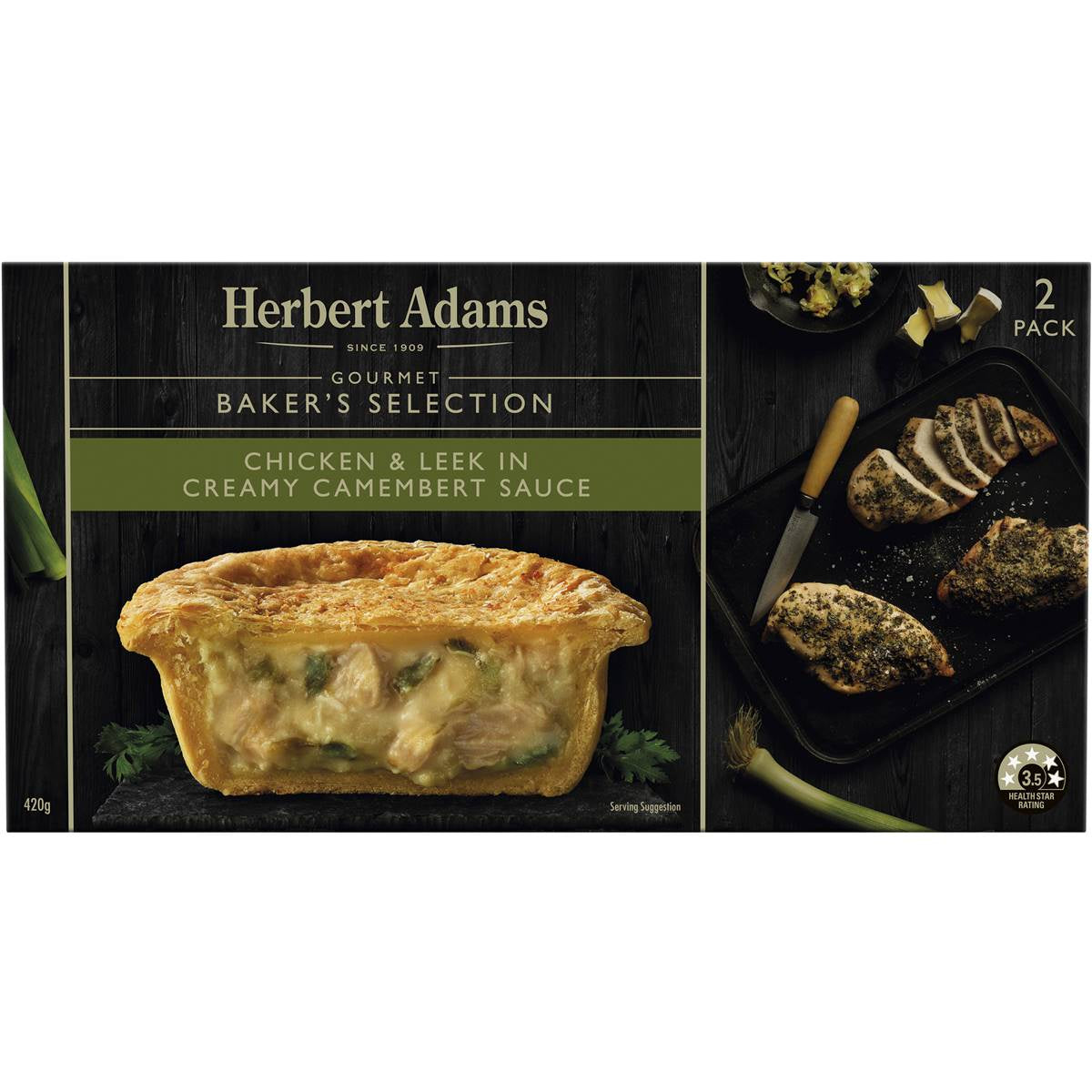 Herbert Adams Chicken & Leek Pie 2pk