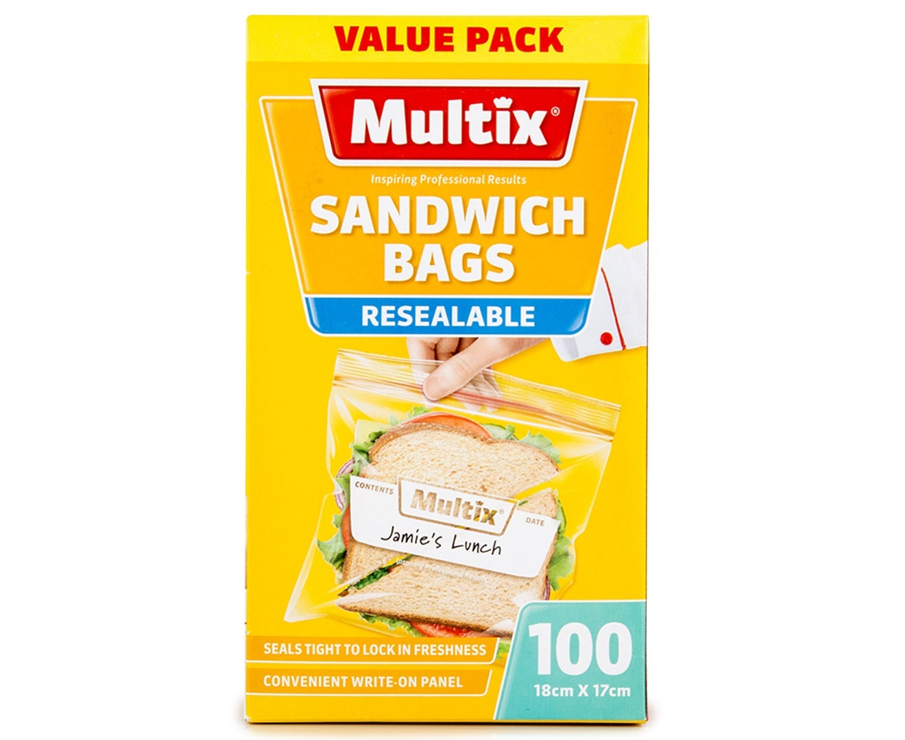 Multix Sandwich Bags Resealable 100pk