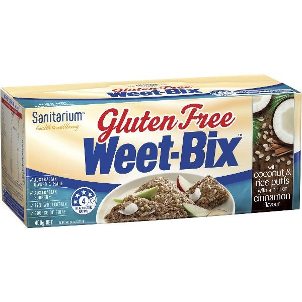 Sanitarium Weet-Bix Coconut & Cinnamon GF Breakfast Cereal 400g