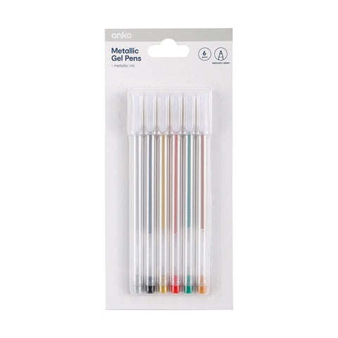 Metallic Gel Pens 6pk