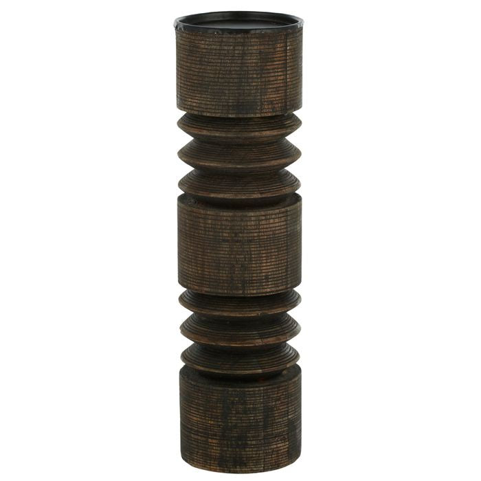 Vesper Wood Candle Holder 30cm