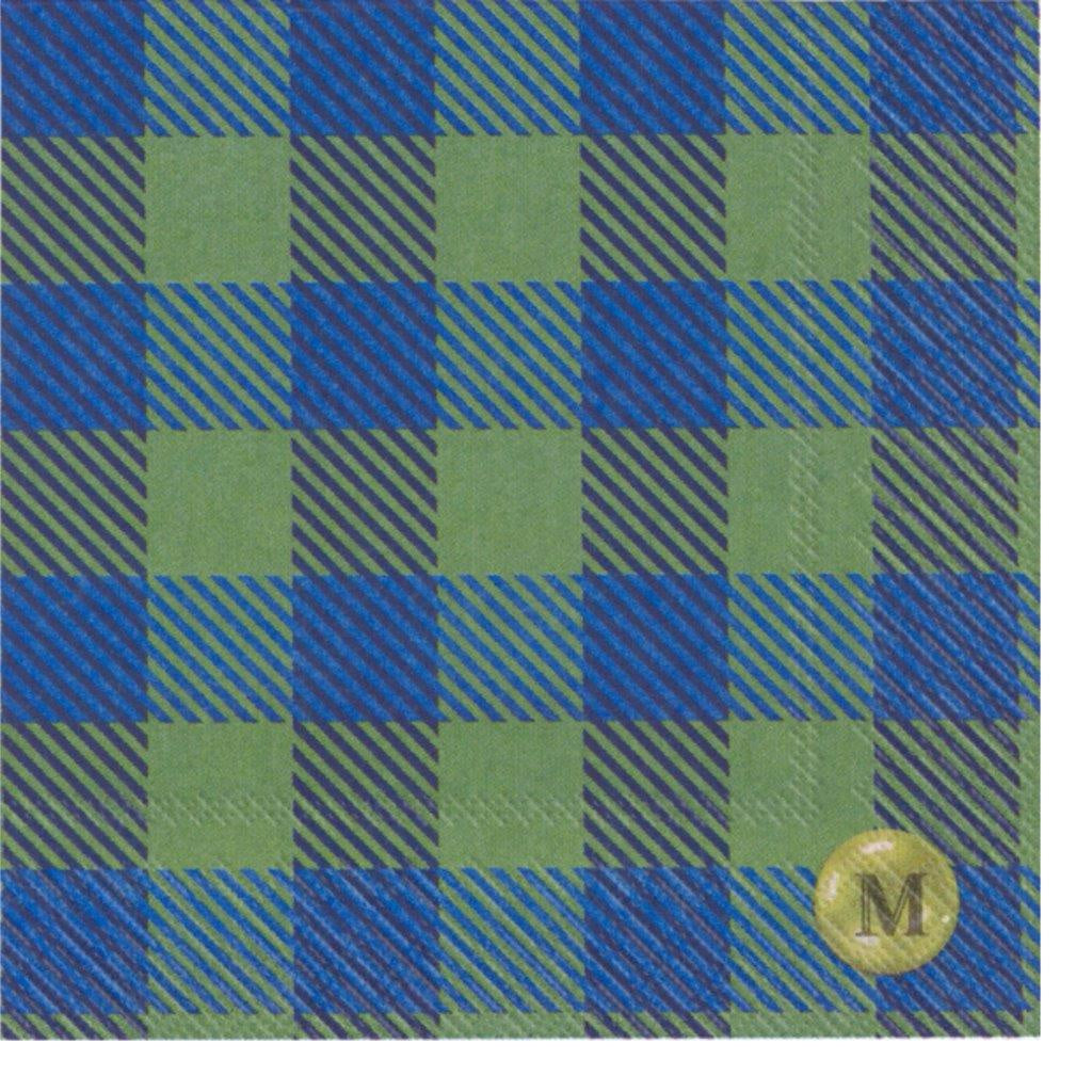 Candy Gingham Blue Napkins Cocktail