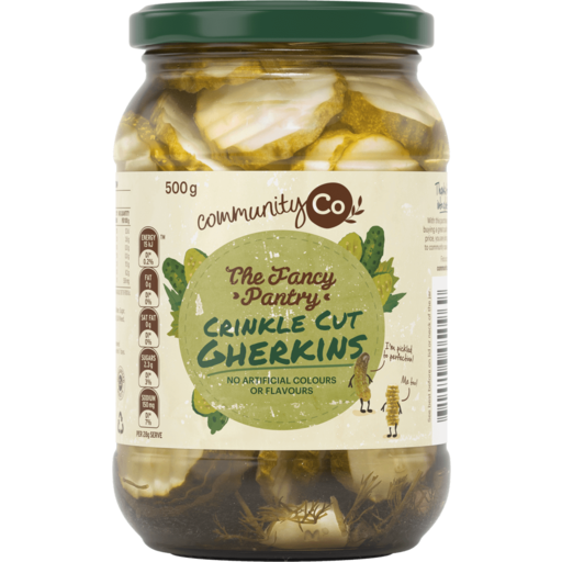 DNR Community Co Gherkins Crinkle Cut 500g