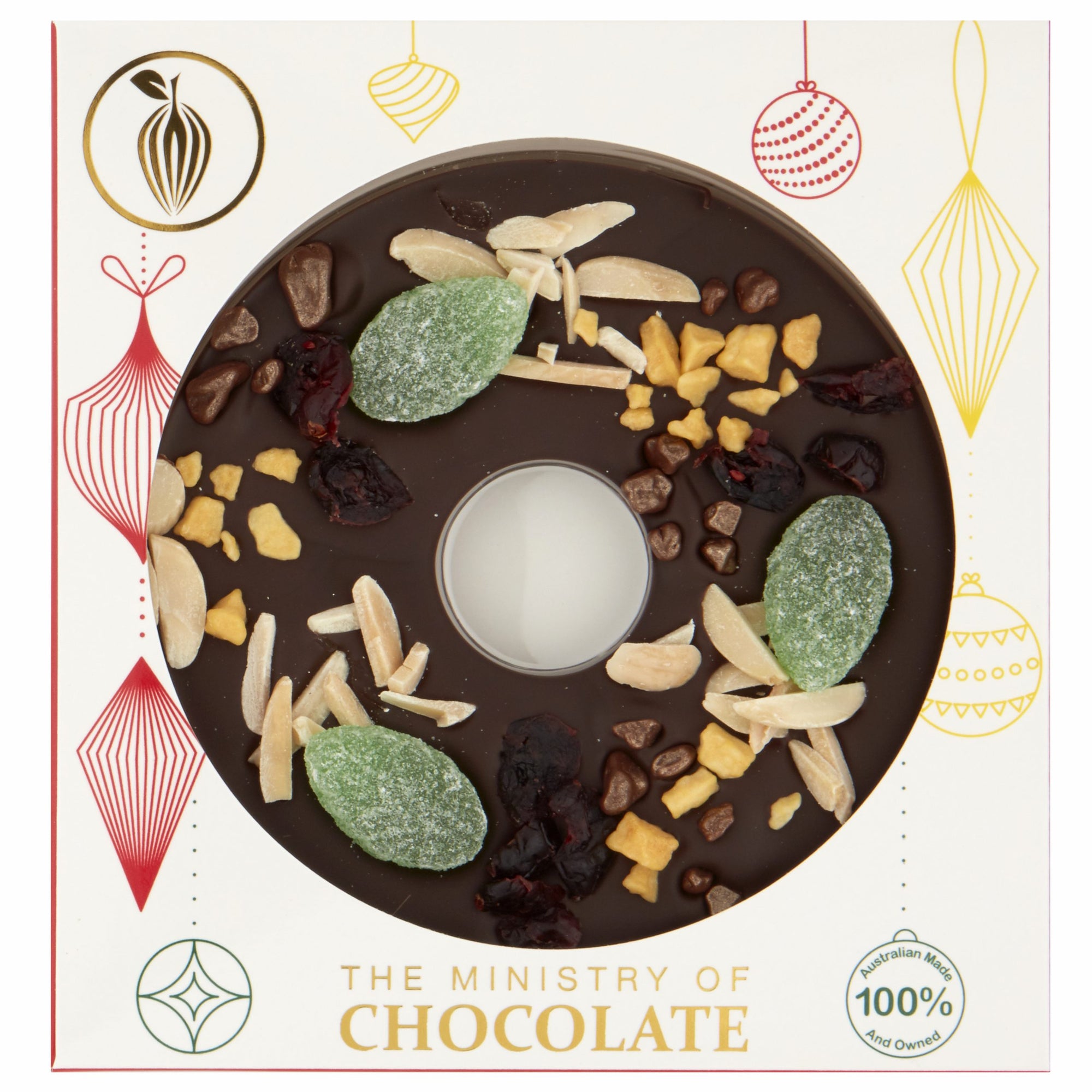 Ministry of Chocolate Dark Fruit & Nut Wreath 130g