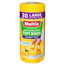 Multix Tidy Bags With Handles Lemon Large 30pk