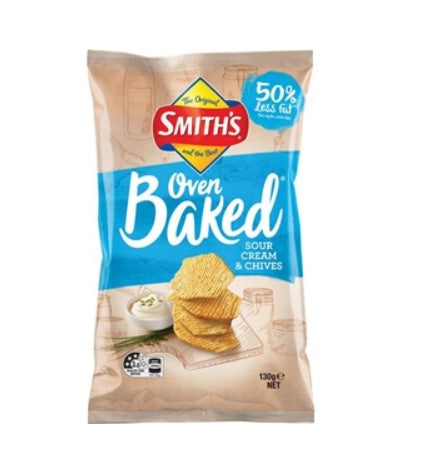 DNR Smiths Baked Chips Sour Cream & Chives 130g