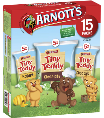 Arnott's Tiny Teddy Biscuits Multipack 15 375g