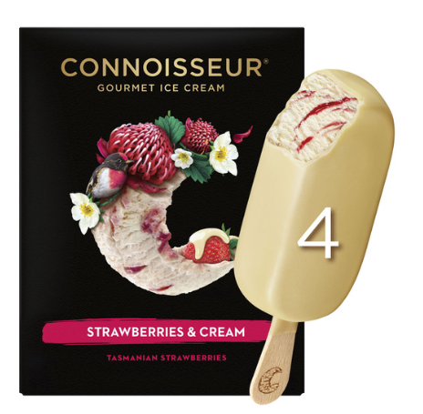 Connoisseur Ice Cream Strawberries & Cream 4 x 400ml