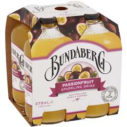 Bundaberg Sparkling Drink Passionfruit 375ml 4pk