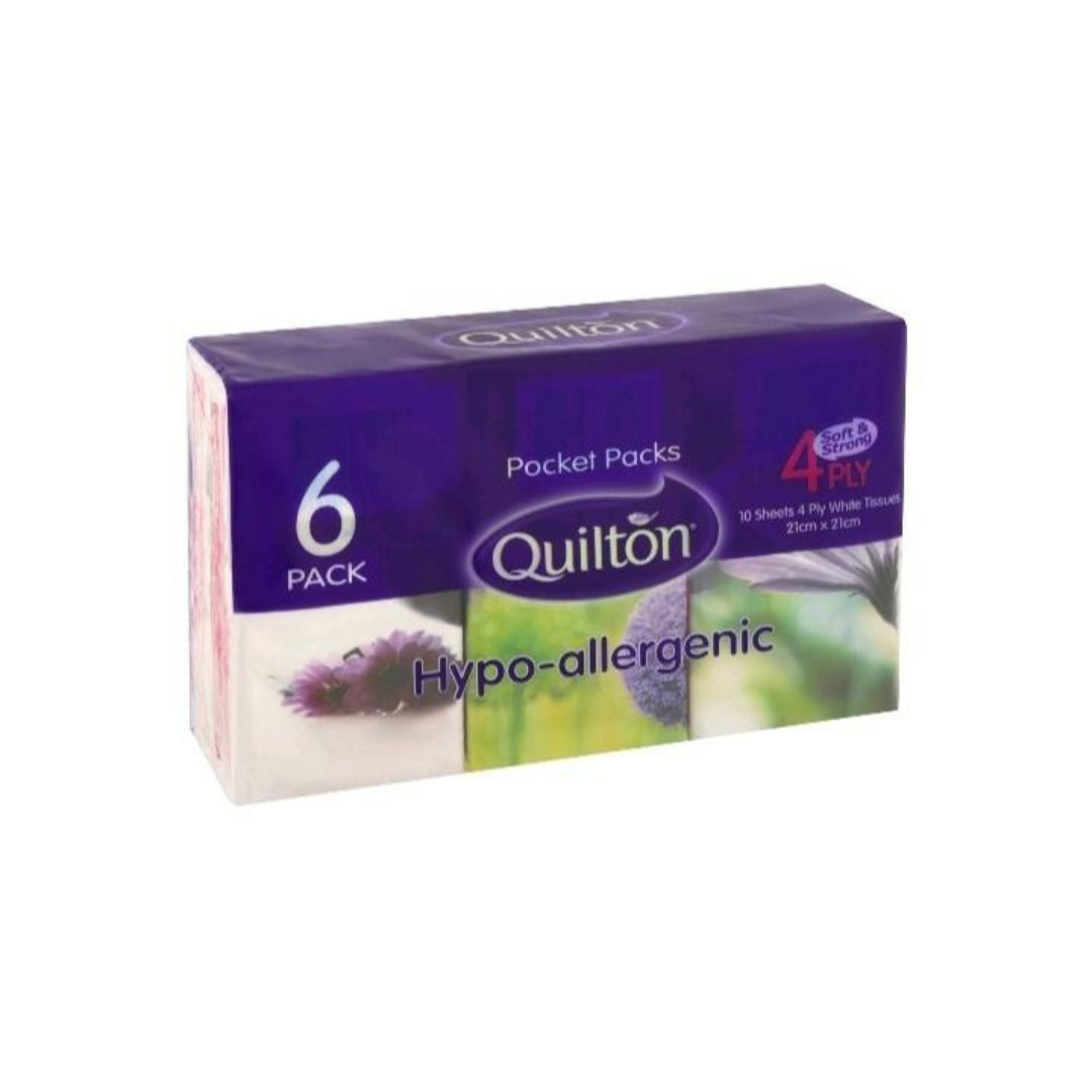 Quilton Hypo-Allergenic Pocket Tissues 6pk