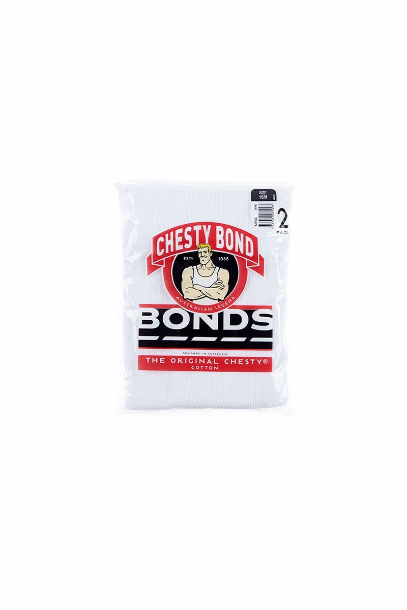 Bonds Mens Chesty Singlet Size 16/M 2pk