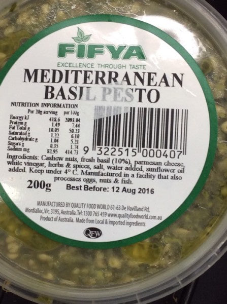 FIFYA Mediterranean Basil Pesto 200g