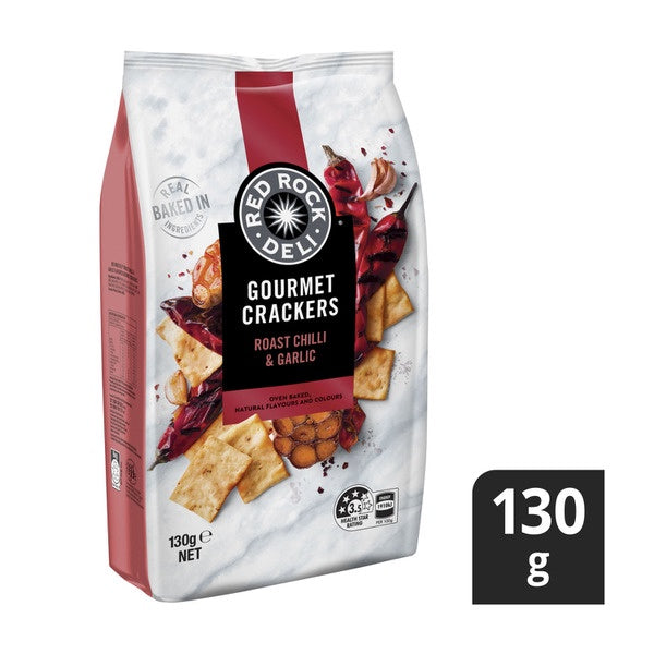 Red Rock Deli Crackers Roast Chilli & Garlic 130g