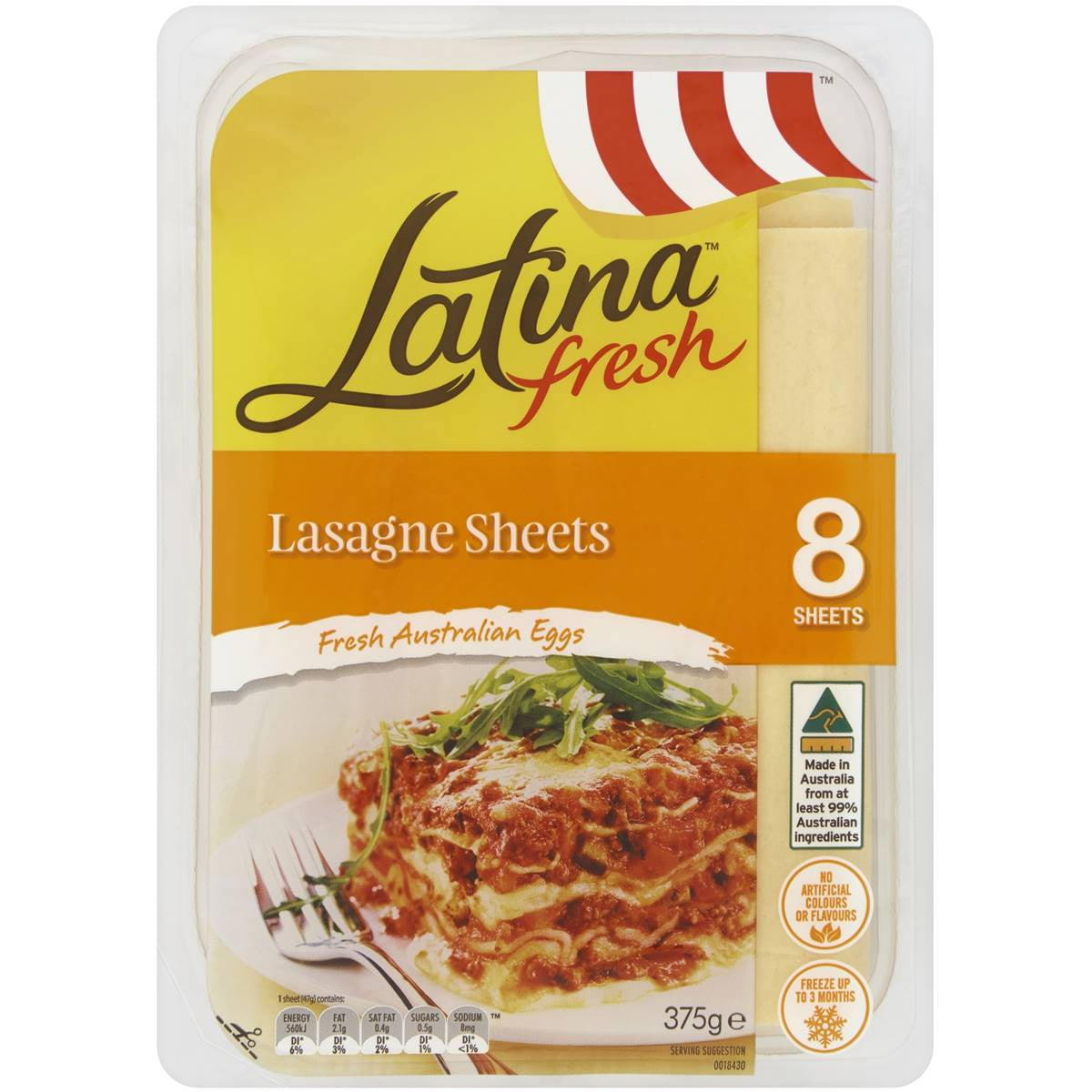 Latina Fresh Pasta Lasagne Sheets 375g