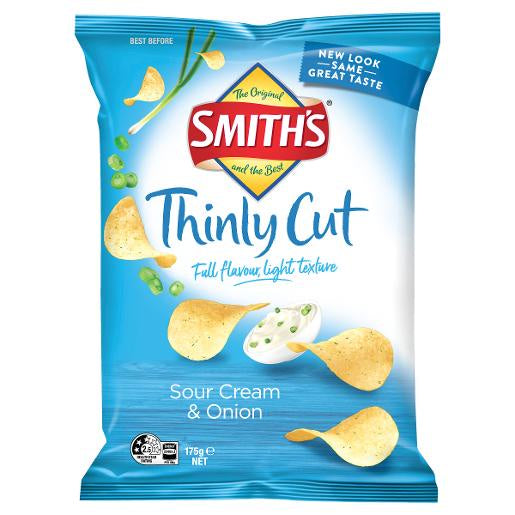 Smiths Thinly Cut Chips Sour Cream & Onion 175g