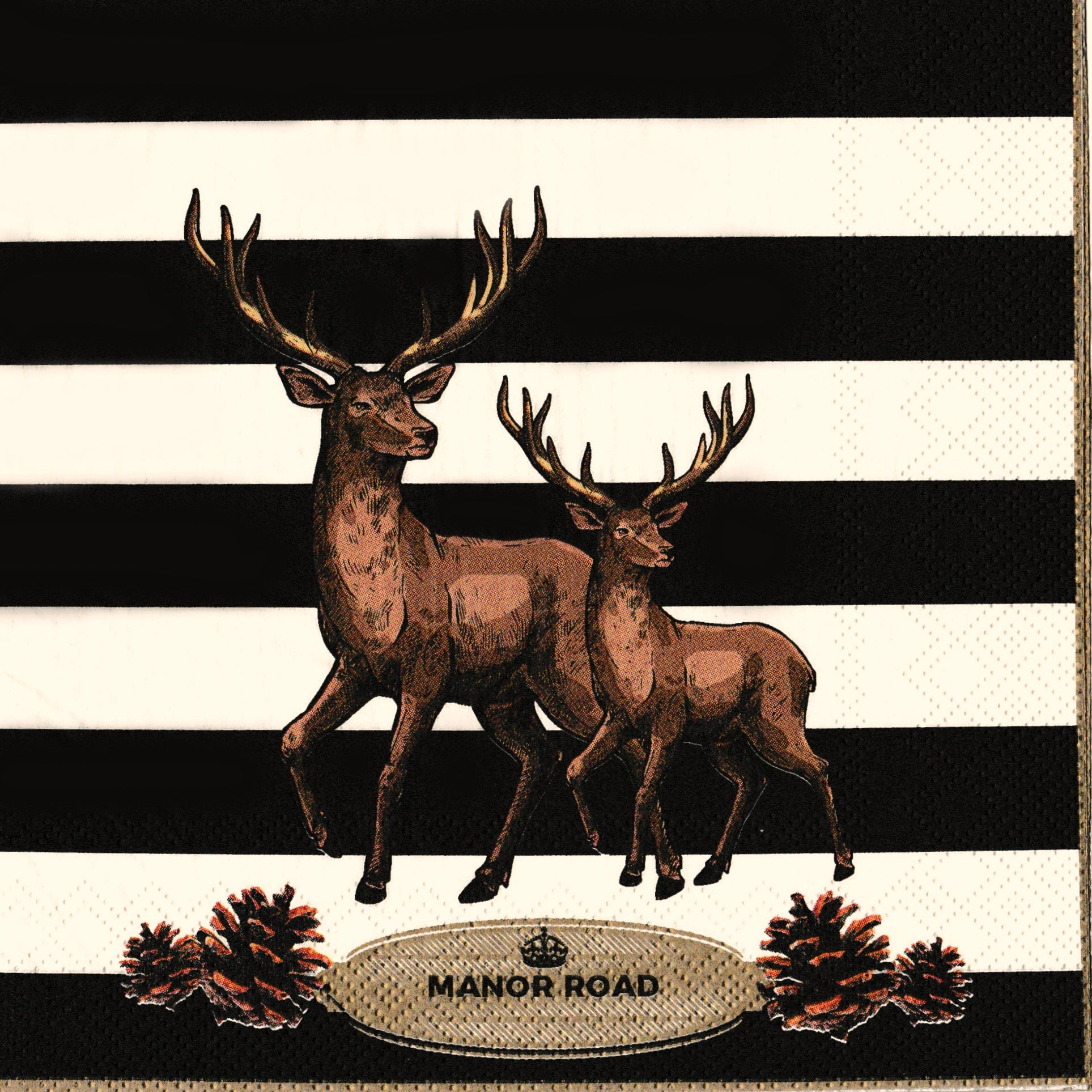 Striped Deer Napkins Cocktail