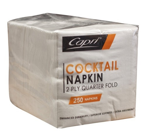 Napkin 2ply Cocktail White 250pk