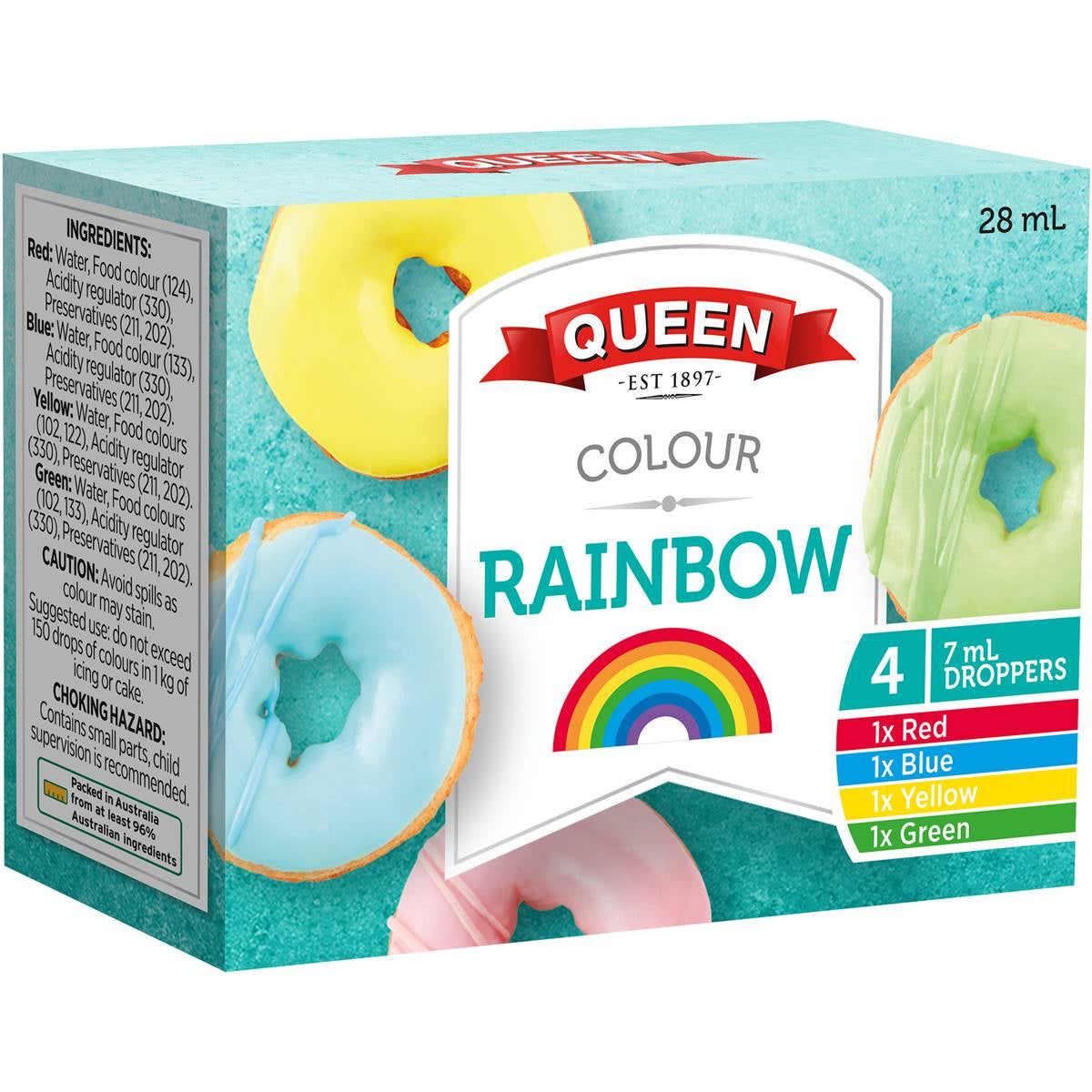 Queens Rainbow Food Colours 28mL