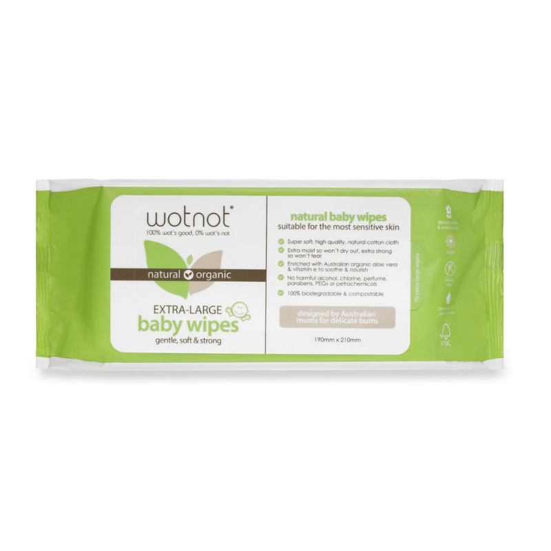 Wotnot Natural Baby Wipes 70pk