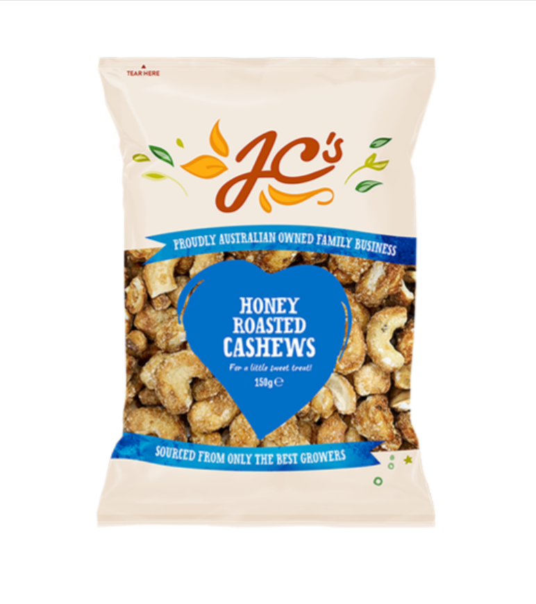 JC Nuts Cashews Honey Roasted 150g