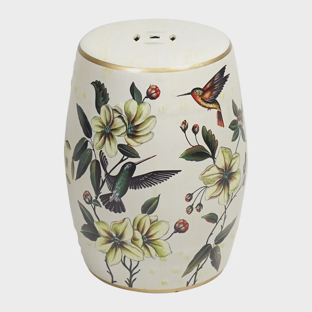 Hummingbird Ceramic Stool