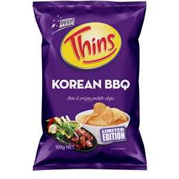 Thins Korean Bbq Potato Chips 150g