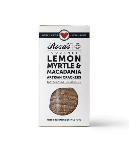 Roza's Lemon Myrtle & Macadamia Artisan Crackers 120g