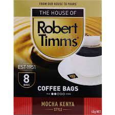 Robert Timms Coffee Bags Mocha Kenya Style 8pk