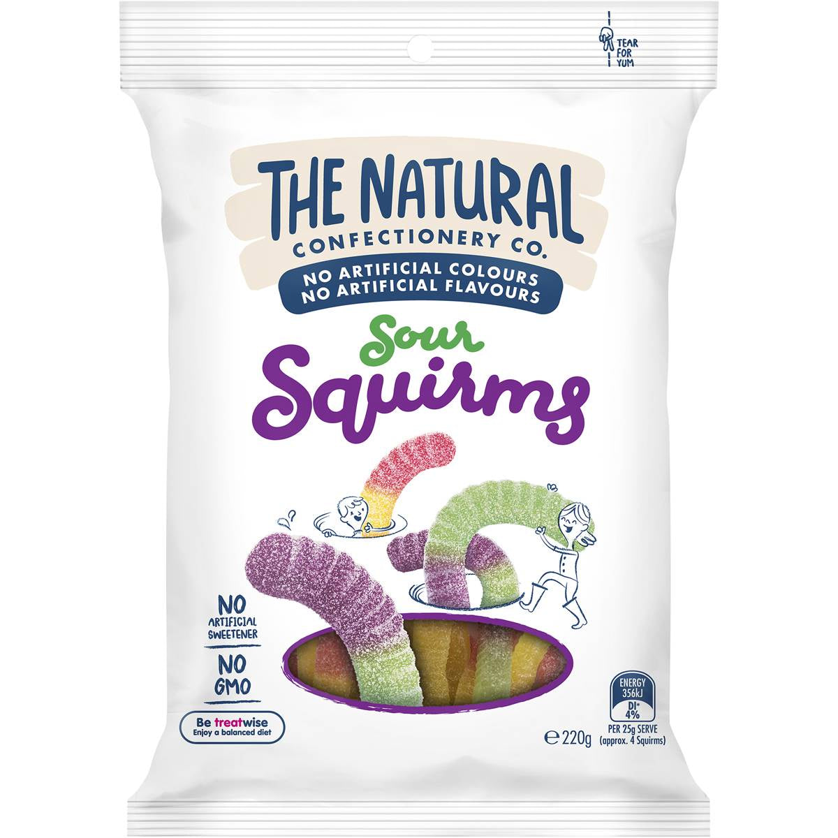 The Natural Confectionery Co Sour Squirms 220g