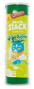 Sprinters Stacked Chips Sour Cream & Onion 160g