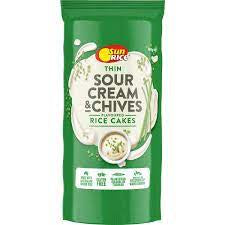 Sunrice Thin Sour Cream & Chives Rice Cakes 160g