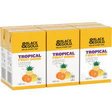 Black & Gold Juice Box Tropical 6pk